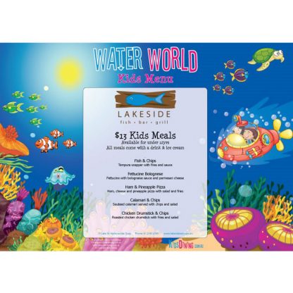 A3 Water Kids Menu Paper Placemats (360 placemats)